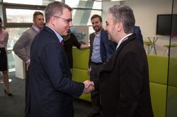 CEO T-Systems p. Daniel Giebel a predseda KSK pri úvodnom stretnutí