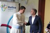 Opát premonštrátov Martin Ambróz Štrbák z Jasovského kláštora s predsedom KSK Rastislavom Trnkom